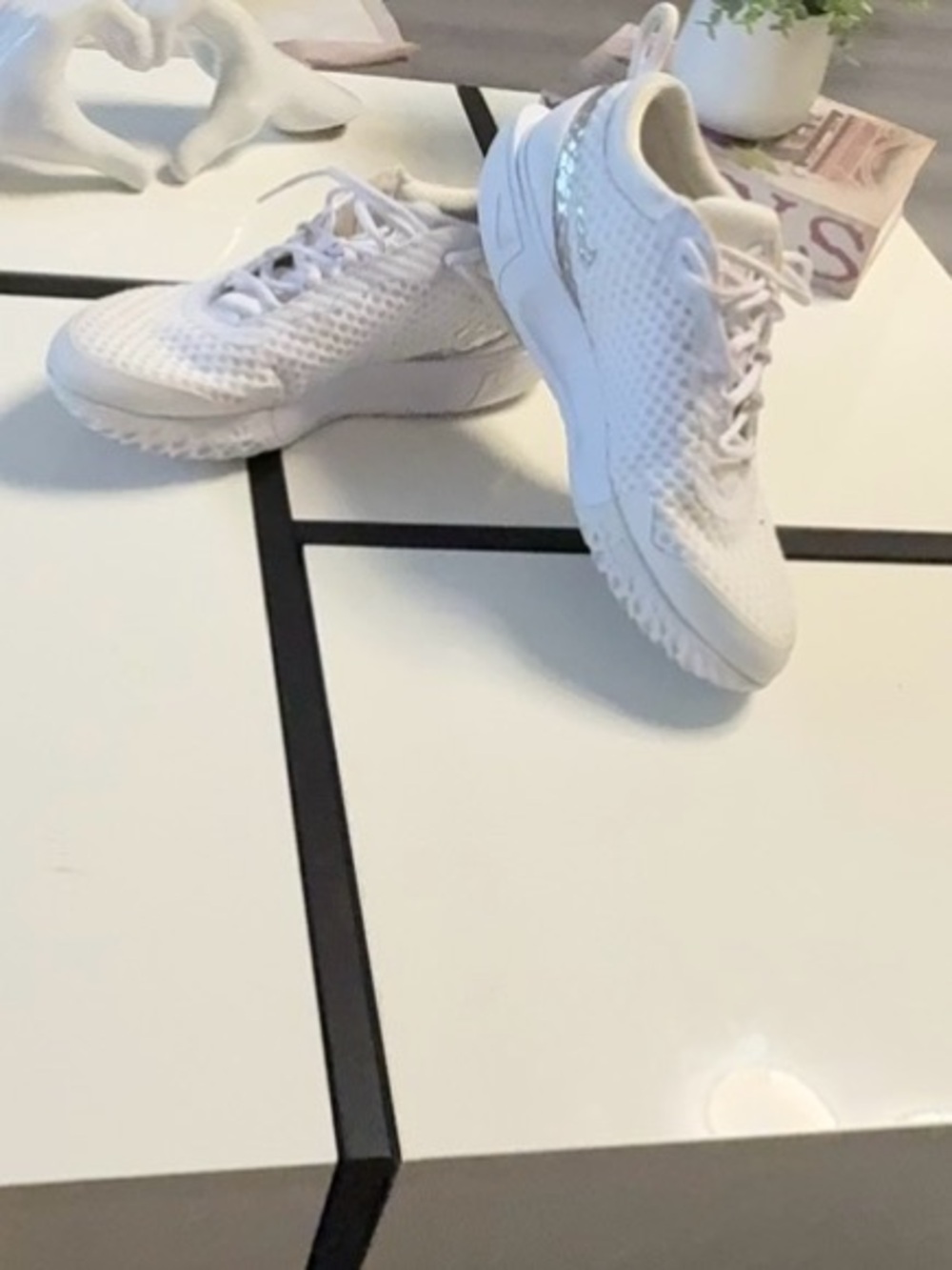 NikeCourt Zoom Pro White Silver - Women's 10.5 / Men's 9 - DH0990-101 - Picture 8 of 12